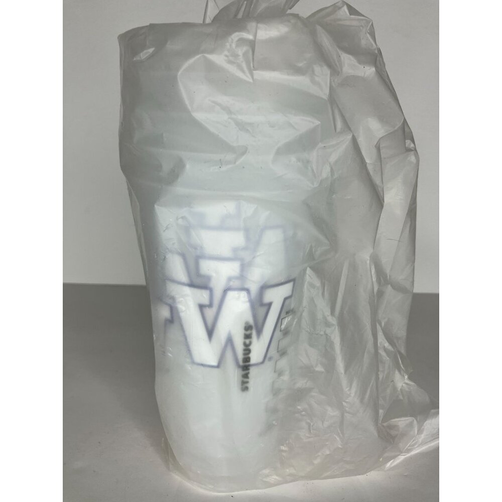 Starbucks Reusable Cold Drink Cup With University Of Washington Logo 5 Cups New